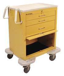 LAKESIDE C-324-P2K-1Y EMERGENCY CART 25X32X39 YELLOW 3 DRAWER