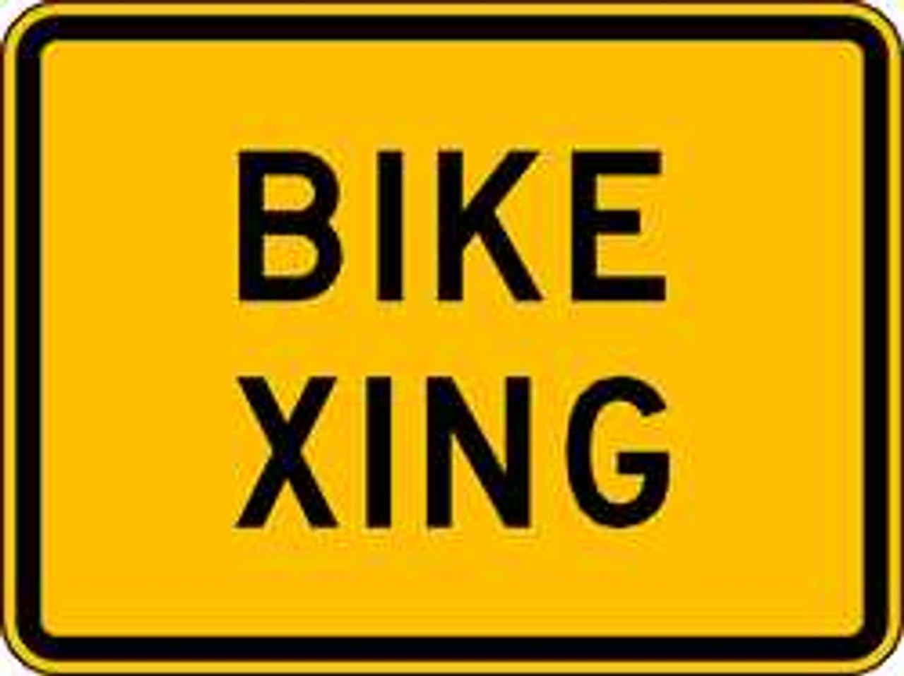 LYLE W11-1P-24HA TRAFFIC SIGN 18 X 24IN BK/YEL BIKE XING