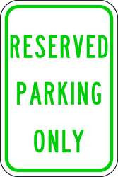 LYLE RP-129-12HA PARKING SIGN 18 X 12IN GRN/WHT TEXT