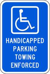 LYLE HC-011-12HA D9645 PARKING SIGN 18 X 12IN WHT/BL HDCP