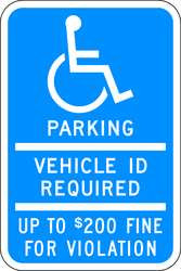 LYLE HC-MN01-12HA PARKING SIGN 18 X 12IN WHT/BL HDCP