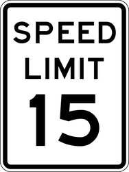LYLE R2-1-15-18HA D9758 TRAFFIC SIGN 24 X 18IN BK/WHT SP L
