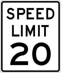 LYLE R2-1-20-18DA D9759 TRAFFIC SIGN 24 X 18IN BK/WHT DMD 