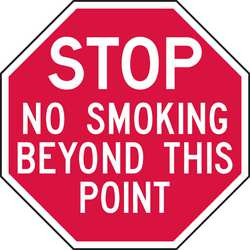 LYLE ST-023-6HA NO SMOKING SIGN 6 X 6IN WHT/R AL ENG