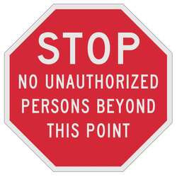 LYLE ST-037-12HA ADMITTANCE SIGN 12X12IN WHT/R ENG TEXT