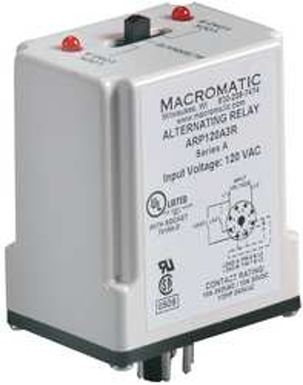 MACROMATIC ARP120A3R ALTERNATING RELAY DPDT 120VAC 10A 8 PIN