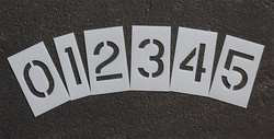 RAE STL-116-8040 PAVEMENT STENCIL 4 IN NUMBER KIT 1/16