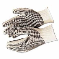 MEMPHIS GLOVE 9650LM LARGE COTTON/POLESTER NATURAL PVC DOTS/1