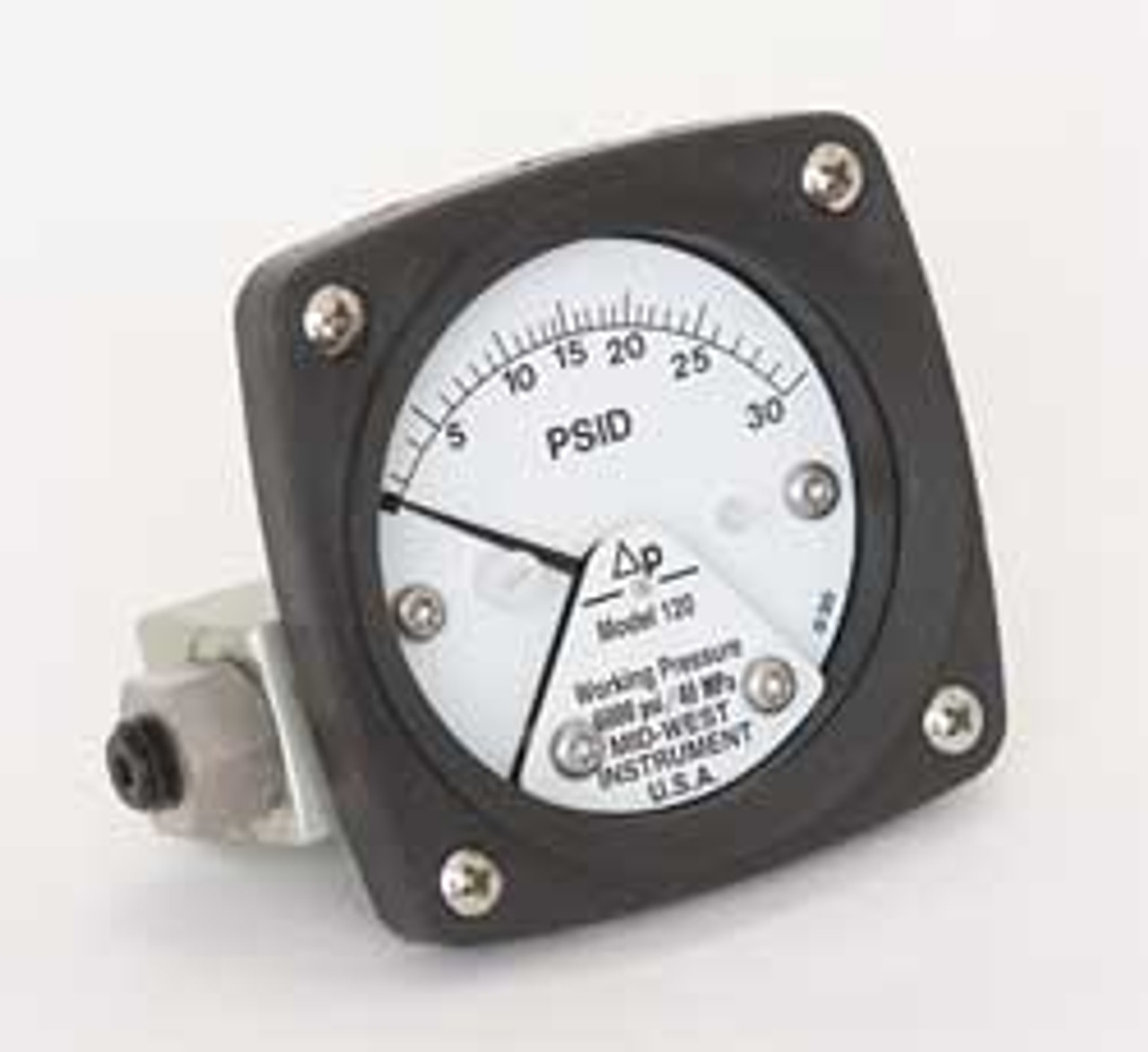 MIDWEST INSTRUMENT 120-SA-00-OO-30P D0755 PRESSURE GAUGE 0 TO 30 PSI