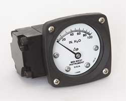 MIDWEST INSTRUMENT 142-AA-00-OO-100H D0756 PRESSURE GAUGE 0 TO 100 IN H2O