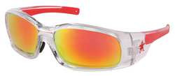 CREWS SR14R SAFETY GLASSES FIRE MIRROR CLEAR FRAME