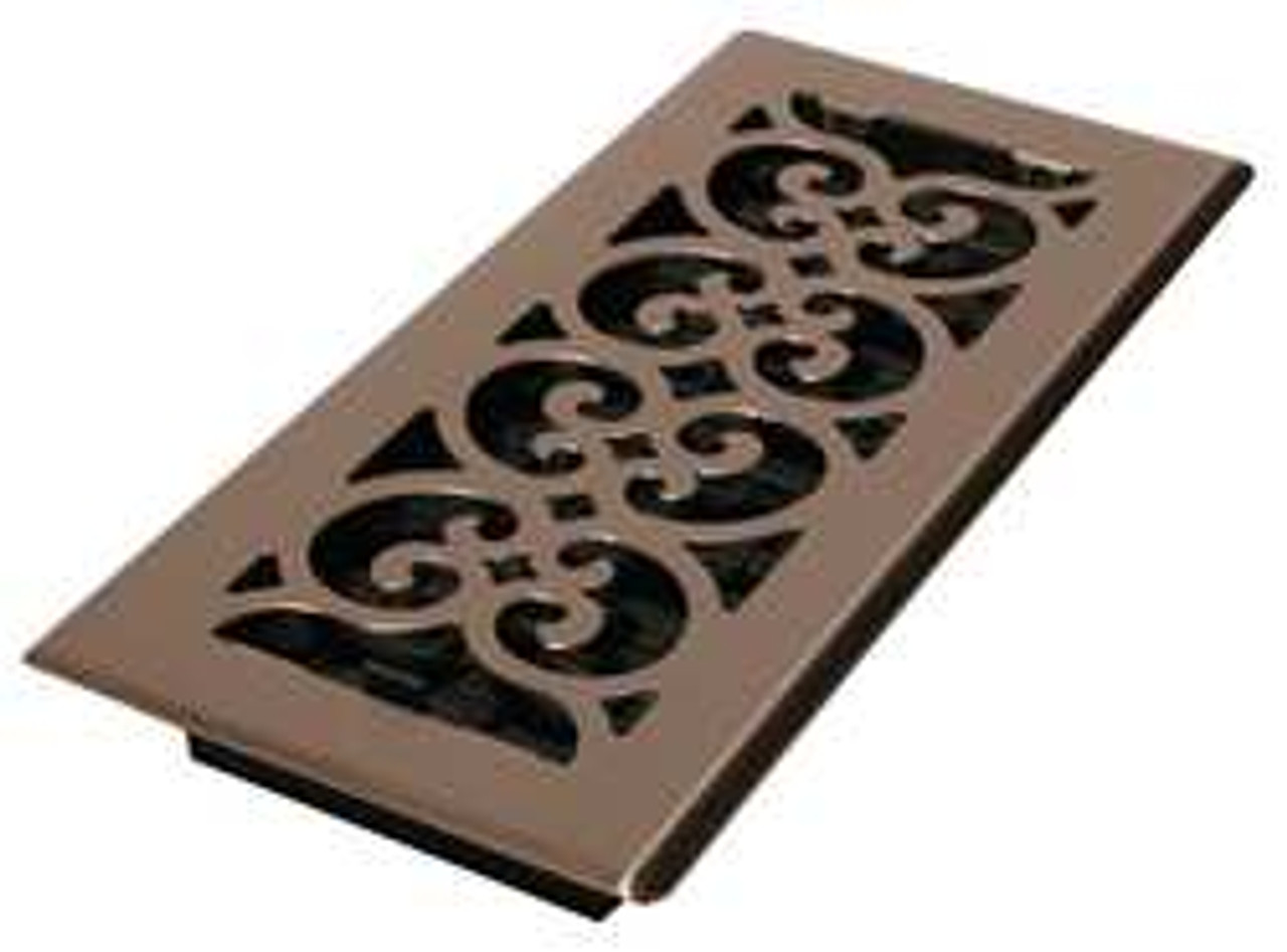 DECOR GRATES SPH410-NKL 4X10 SCROLL STEEL PLATED NICKEL