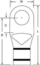 3M MC2/0-12RX RING TERMINAL BLACK BRAZED 2/0 AWG PK100