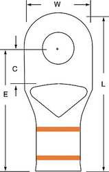 3M MC3/0-38RX ONEHOLELUGCMPRSNCONN,SHORT,ORANGE,101/14