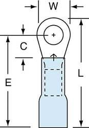 3M MH14-10R/LK RING TERM,HEAT SHRK,#10,1.000 IN.,PK250