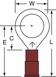 3M MNG18-38RK RING TERMINAL,RED,22 AWG,18 AWG