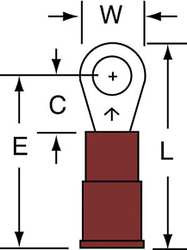 3M MNG18-6R/SK RING TERMINAL,RED,22 AWG,18 AWG