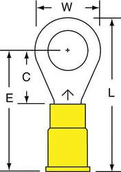 3M MV10-516R/SK RING TERM,VINYL,5/16 IN.,1.260 IN.,PK500