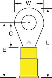 3M MVU10-14R/SK RING TERM VINYL 1/4 IN. 1.260 IN. PK500