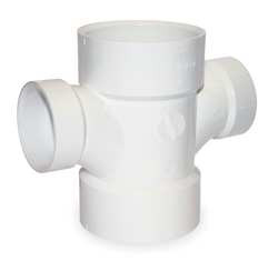 MUELLER 1WJN9 SANITARY TEE 4 X 4 X 2 X 2 IN HUB PVC