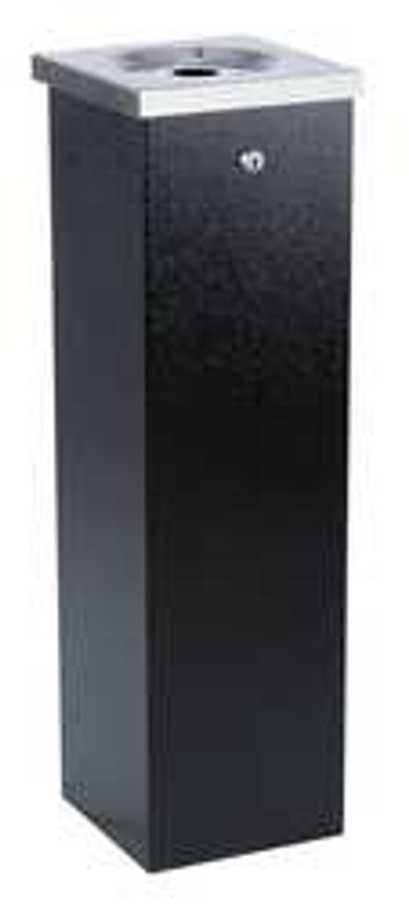NO BUTTS BIN CO. FLT04 CIGARETTE BIN BLACK STAINLESS STEEL NO BUTTS BIN CO. FLT04 CIGARETTE BIN BLACK STAINLESS STEEL