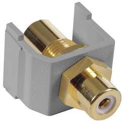 HUBBELL SFRCWFFGY SNAP FIT CONNECTOR WHITE/GRAY RCA/RCA