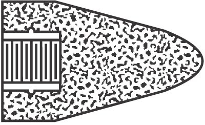 NORTON 61463622387 TYPE 16, 2-3/4" MAX DIAM, 3-1/2" HEAD TH