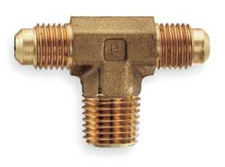 PARKER 145F-6-4 3/8" TUBE OD X 1/4-18 NPTF 45° BRASS FLA