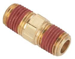 PARKER VS216P-6 HEX NIPPLE, BRASS, 3/8 IN PIPE SIZE,MNPT