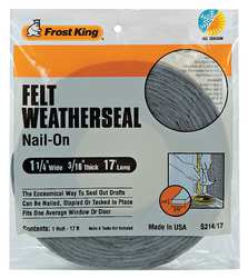 FROST KING S214/17H WEATHERSEAL 17 FT. GRAY FELT