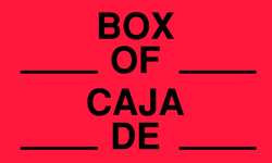 TAPECASE 16V042 SHIPPING LABELS 3 IN H BLACK/RED PK50