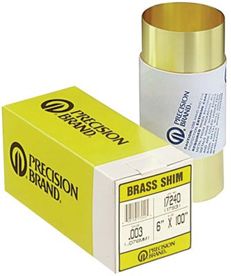 PRECISION BRAND 17735 17SJ25 .025X6"X180" ROLLBRASS SHIM