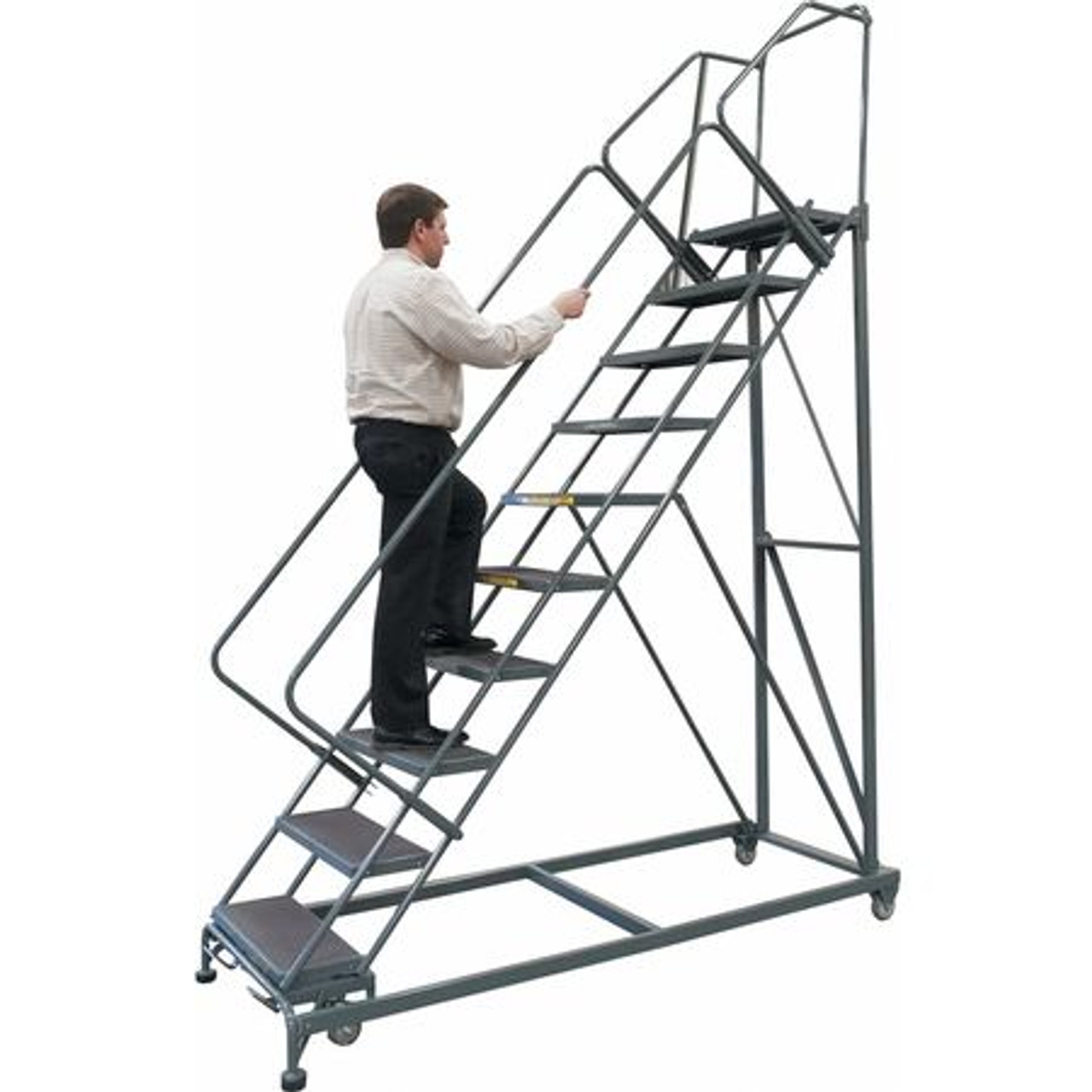 BALLYMORE SW1232G SAFETY ROLLING LADDER STEEL 120 IN.H