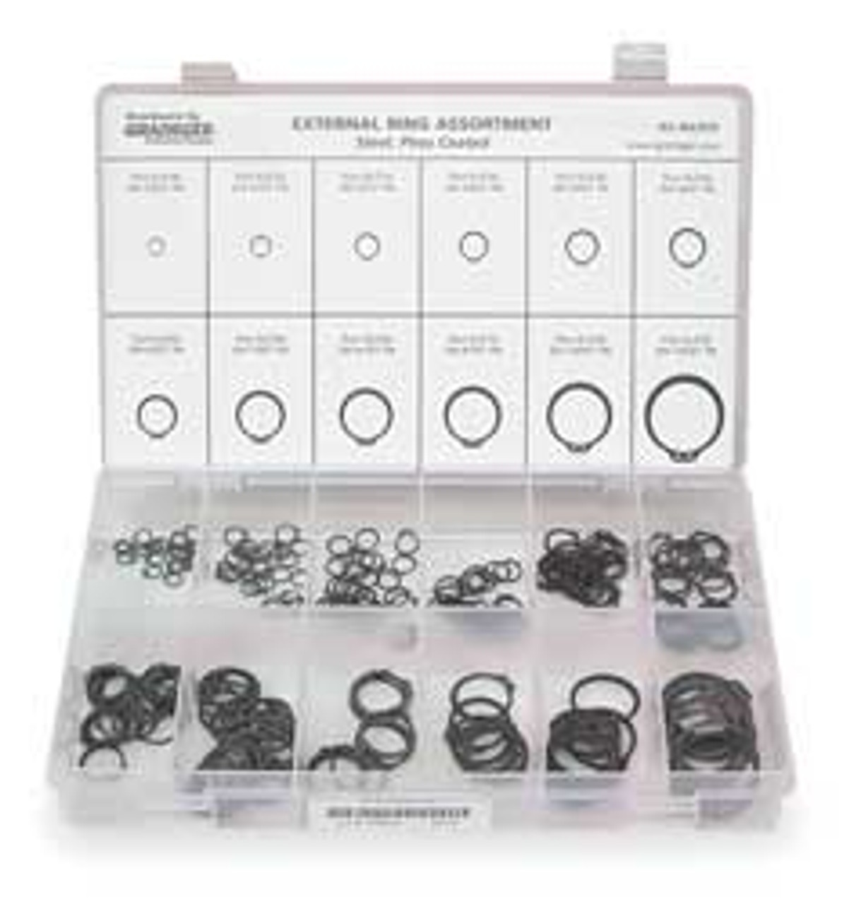 PROSPECT FASTENERS RCX25125STPA EXT RETAIN RING ASST 240 PC 12 SZS