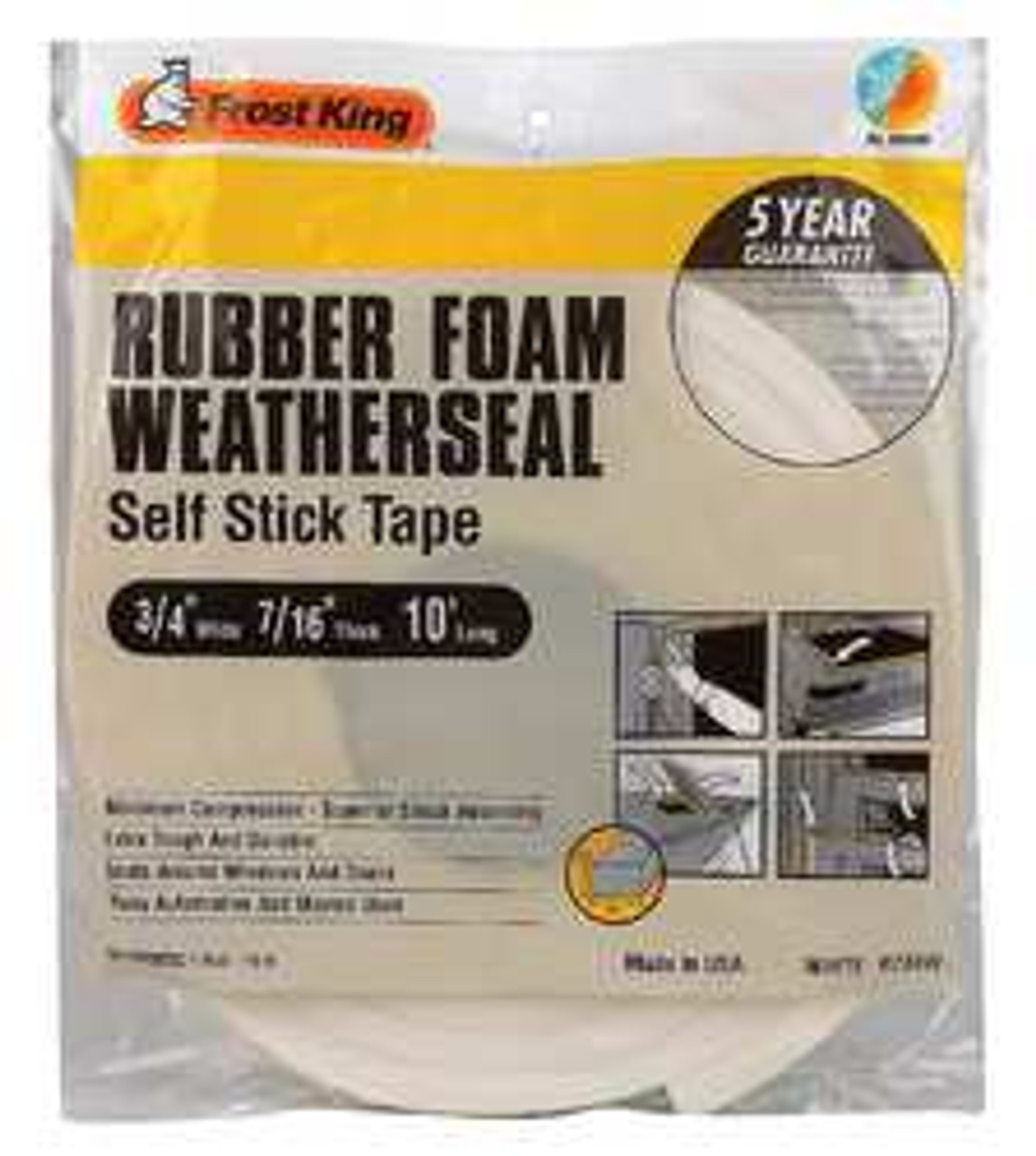 FROST KING R734WHA H3685 SPONGE RUBBER FOAM TAPE 3/4IN.X10 