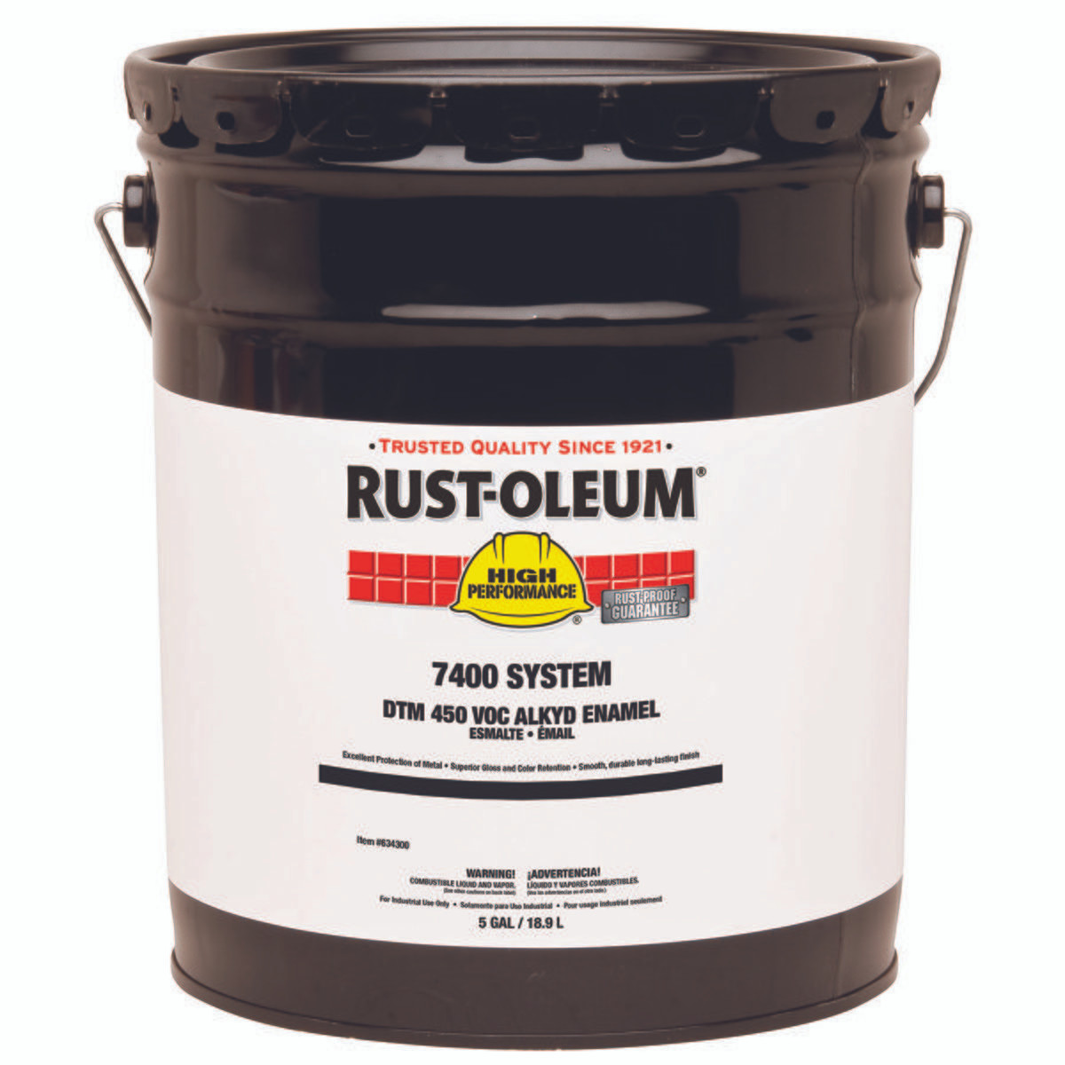 RUST-OLEUM 925300 PAINT, 7400, 5 GAL, SAFETY BLUE, GLOSS, 