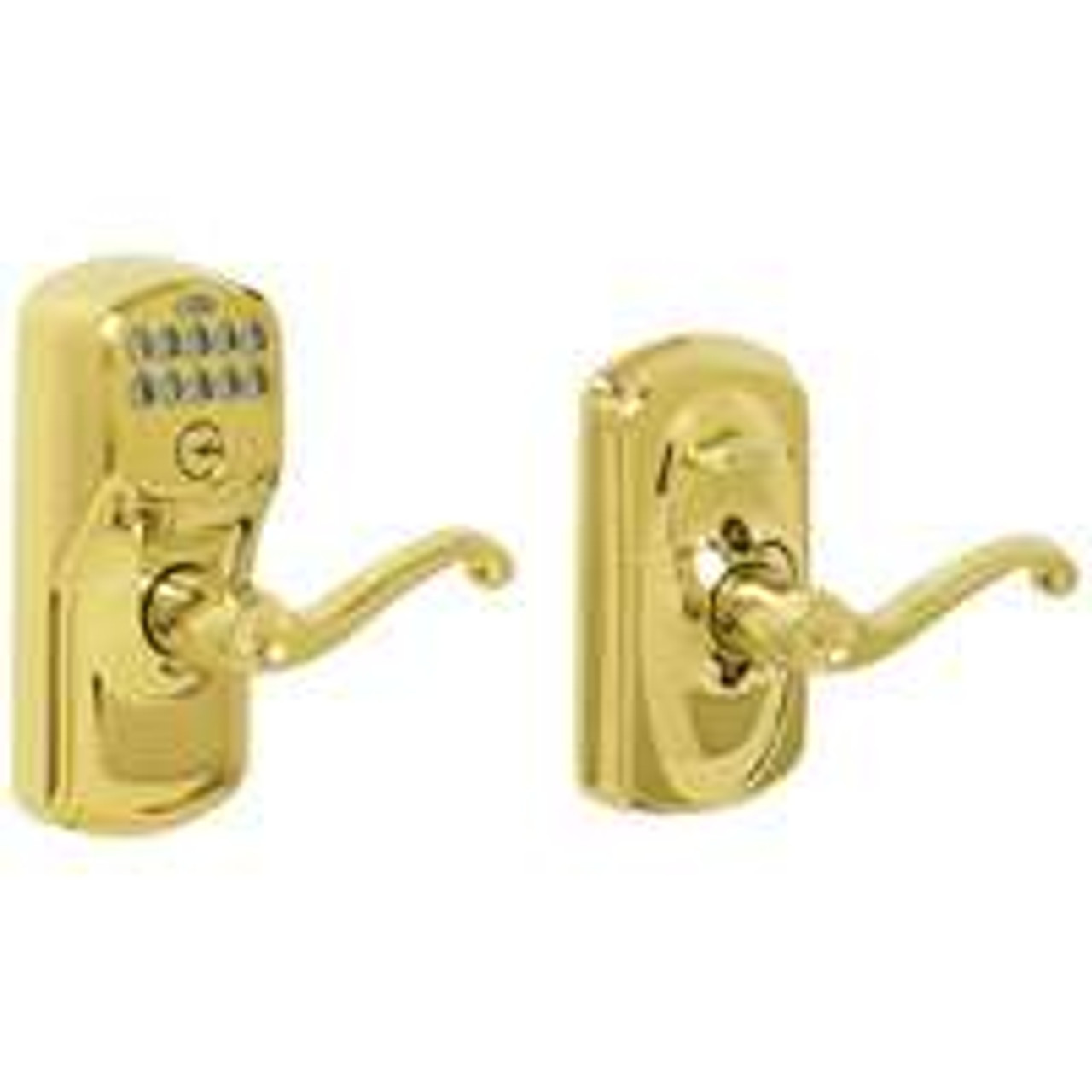 SCHLAGE FE595V PLY/FLA 50 ELECTRONIC ENTRY LEVER LT BRSS