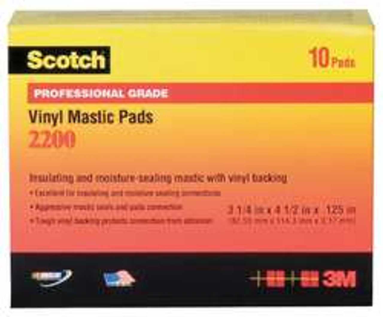 SCOTCH 2200 PK10 MASTIC TAPE 3-1/4X4-1/2 IN 125 MIL PK 10
