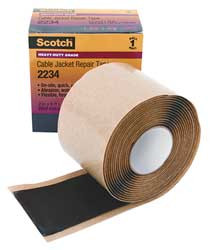 SCOTCH 2234 MASTIC TAPE 2 X 6 FT 60 MIL BLACK RUBBER