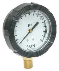 SPAN LFS-210-30Hg/15PSI-G-CERT COMPOUND GAUGE,30 HG TO 15 PSI,2-1/2IN