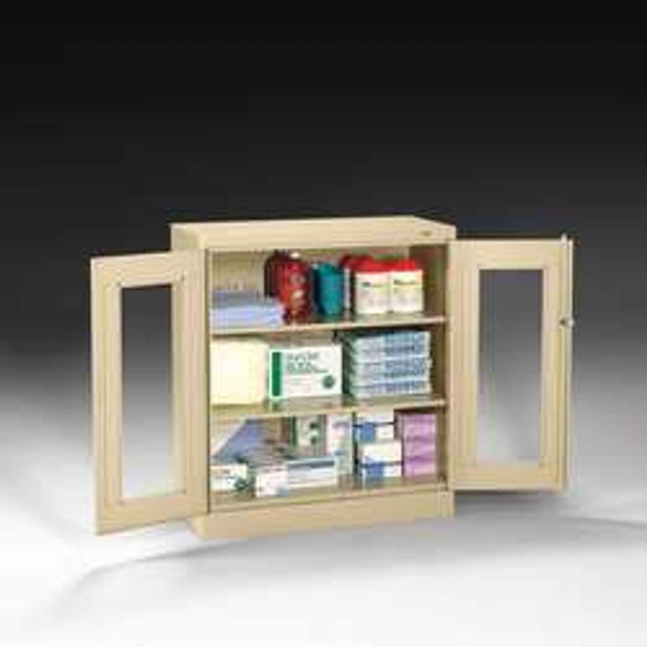 TENNSCO CORP CVD1442 MED GREY COUNTER HEIGHT STORAGE CABINET CLEARVIEW TENNSCO CORP CVD1442 MED GREY COUNTER HEIGHT STORAGE CABINET CLEARVIEW