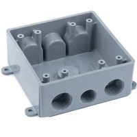 THOMAS & BETTS E382DE 2GANG GRAY THRD T BOX         
