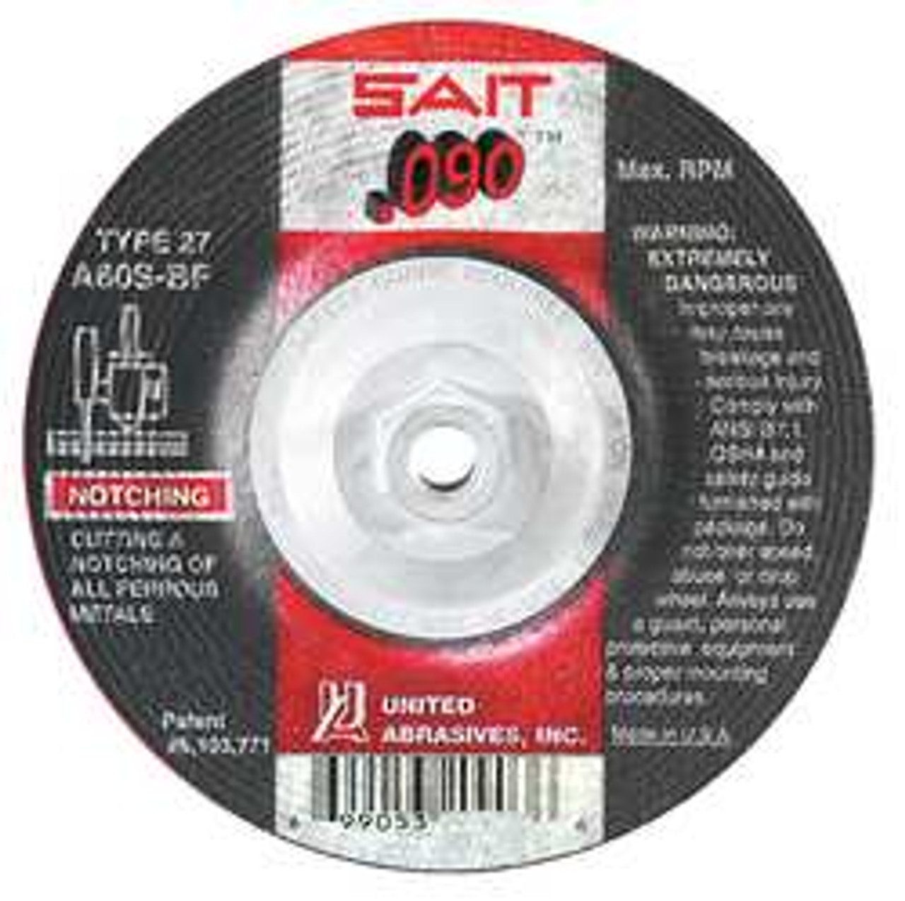 UNITED ABRASIVES-SAIT 20916 ABRSV CUT WHL 7IN D 0.090IN T 5/8IN AH UNITED ABRASIVES-SAIT 20916 ABRSV CUT WHL 7IN D 0.090IN T 5/8IN AH