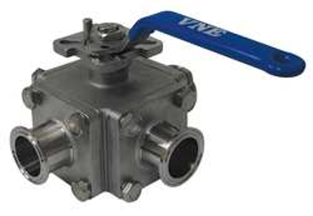 VNE EG93CCC-6.75-T SANITARY BALL VALVE 316 SS 3-WAY