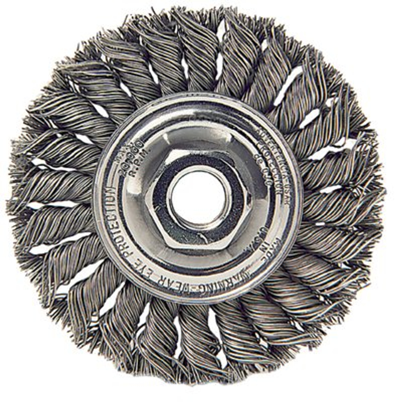 WEILER CORPORATION 08105 6" OD, 5/8" ARBOR HOLE, KNOTTED STEEL WH