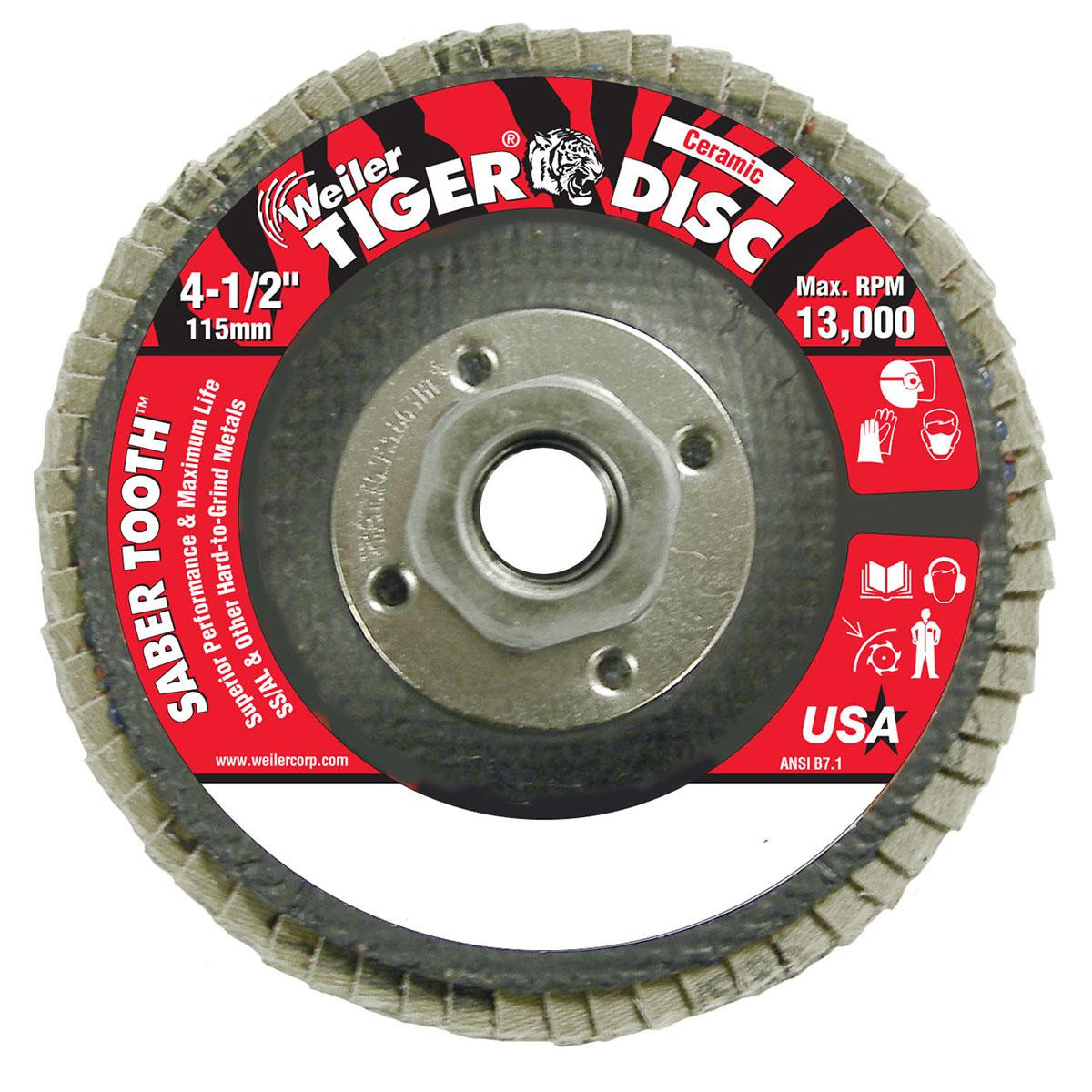 WEILER CORPORATION 50106 4-1/2" 60 GRIT 5/8-11 CENTER HOLE TYPE 2