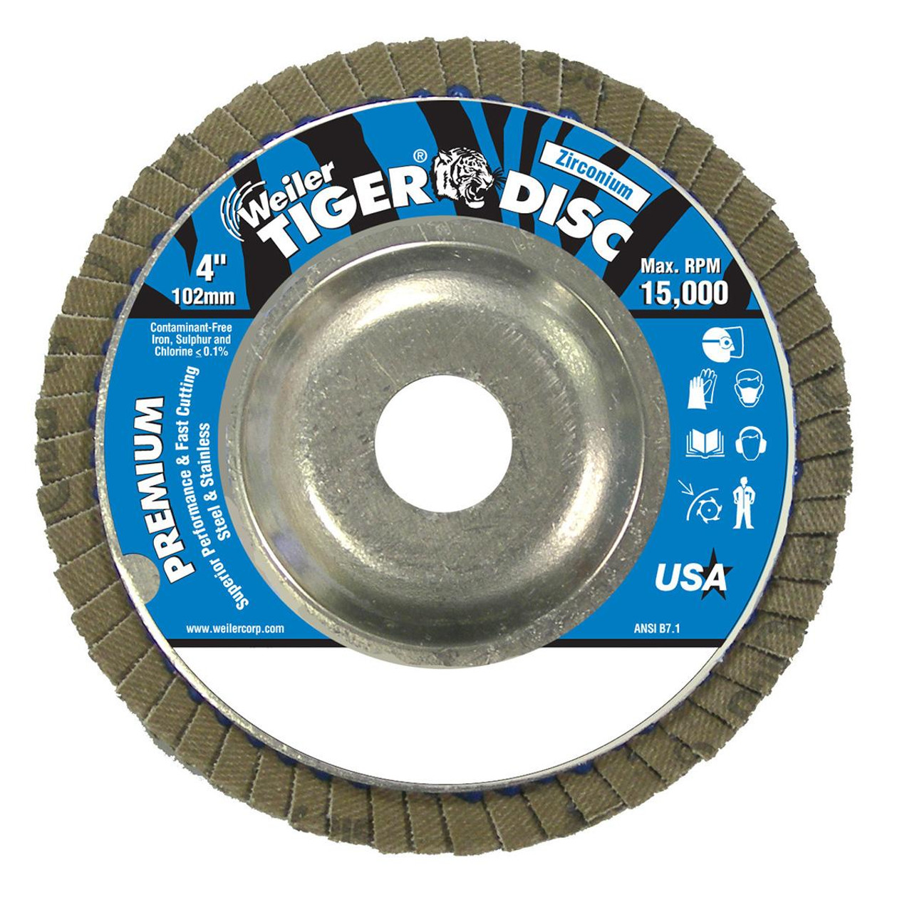 WEILER CORPORATION 50503 4" TIGER DISC FLAP DISC40-GRIT 5/ WEILER CORPORATION 50503 4" TIGER DISC FLAP DISC40-GRIT 5/