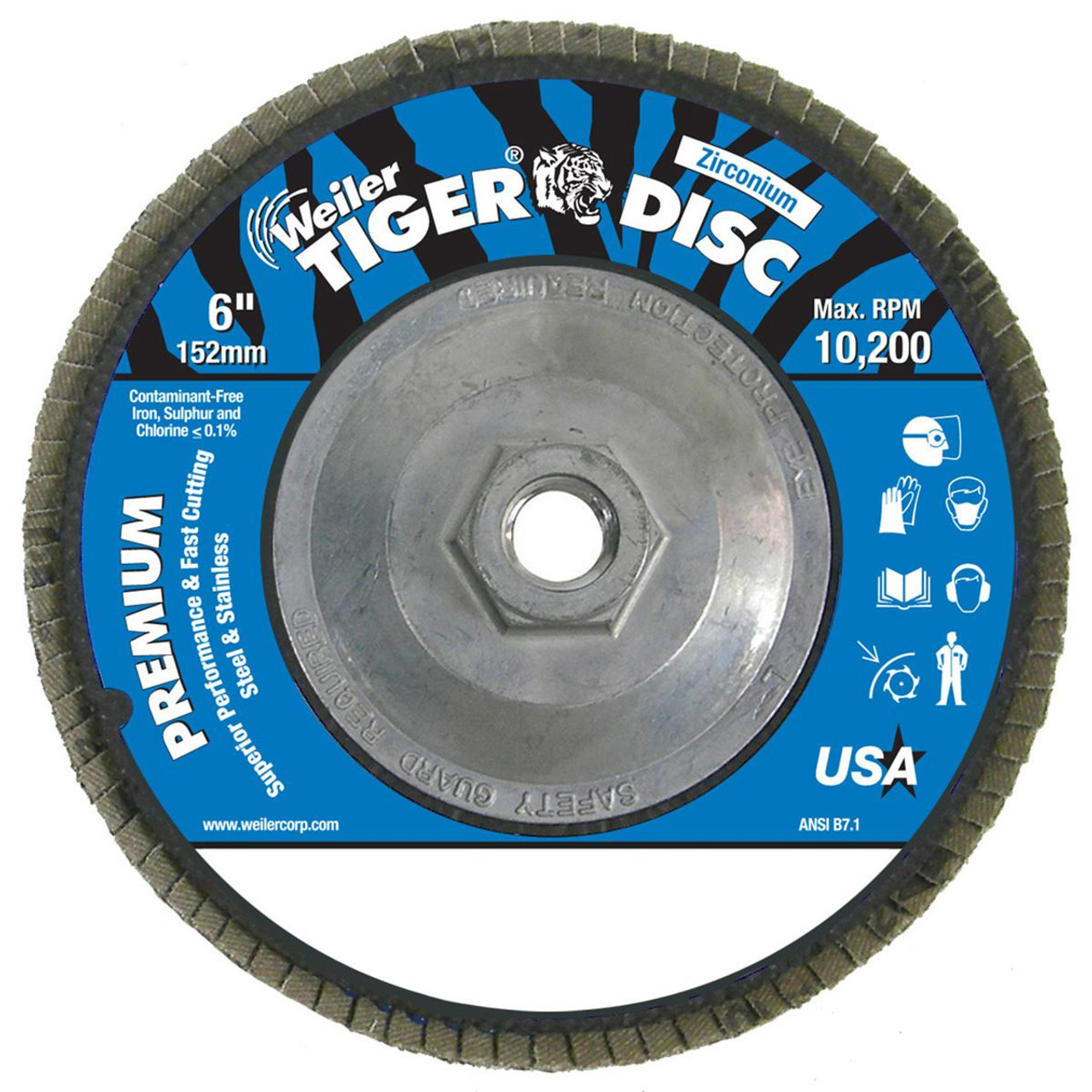WEILER CORPORATION 50660 6" DIAMETER- 5/8-11 ARBOR- 60 GRIT