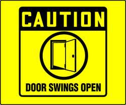 ZING ENTERPRISES, LLC 2591 CAUTION DOOR SIGN L-SHAPE PLASTIC