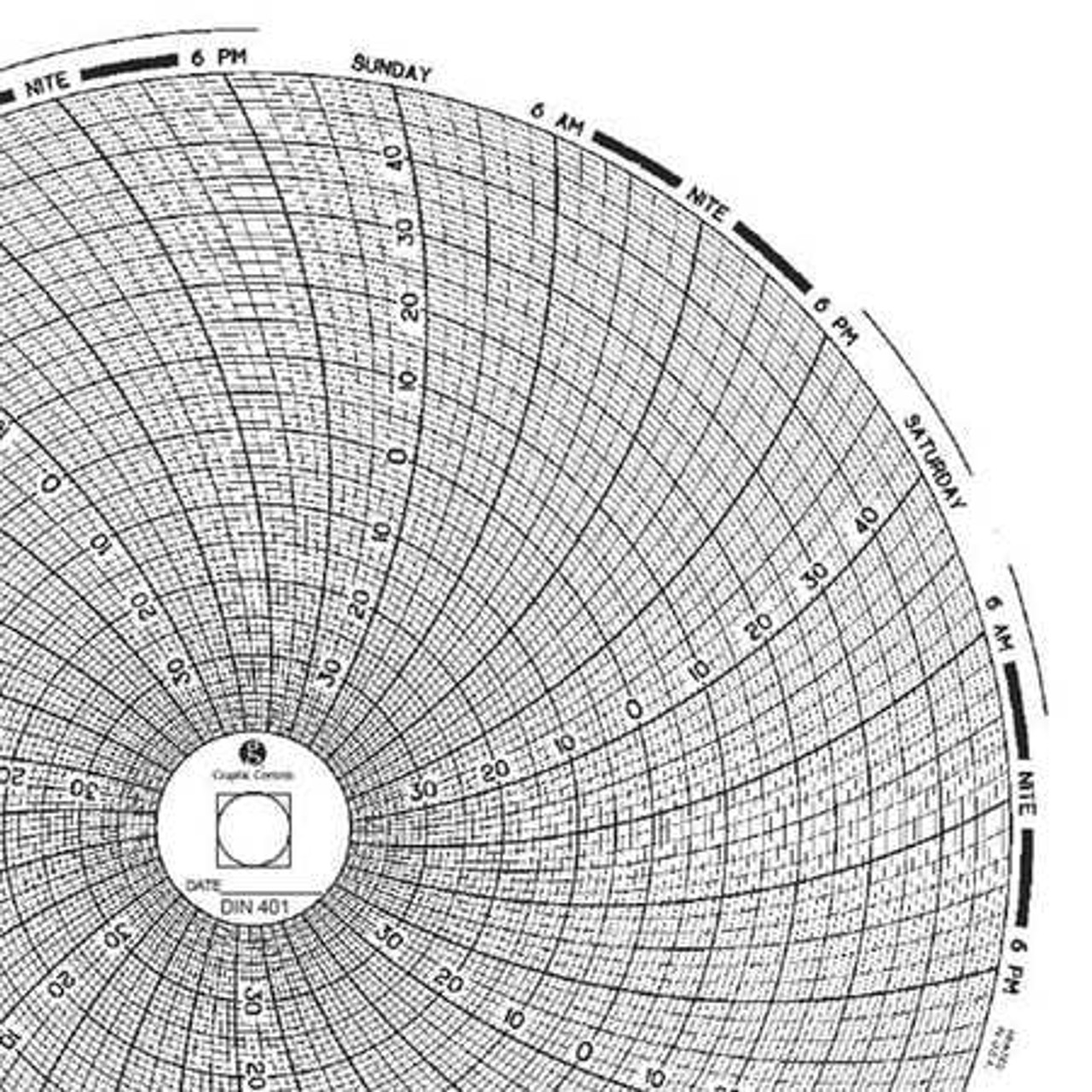 GRAPHIC CONTROLS Chart 401 CIRCULAR PAPER CHART 7 DAY PK60